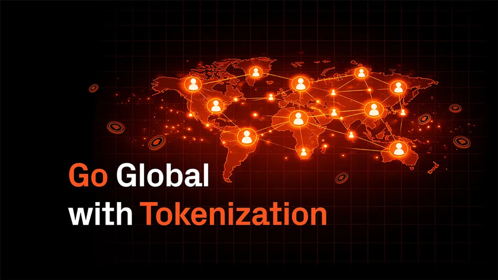 Sabai Protocol visual with a glowing world map showing how tokenization can help businesses reach buyers globally.
